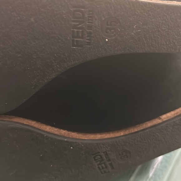 FENDI tall suede wedge boots SZ 35 US 5 - Picture 7 of 7